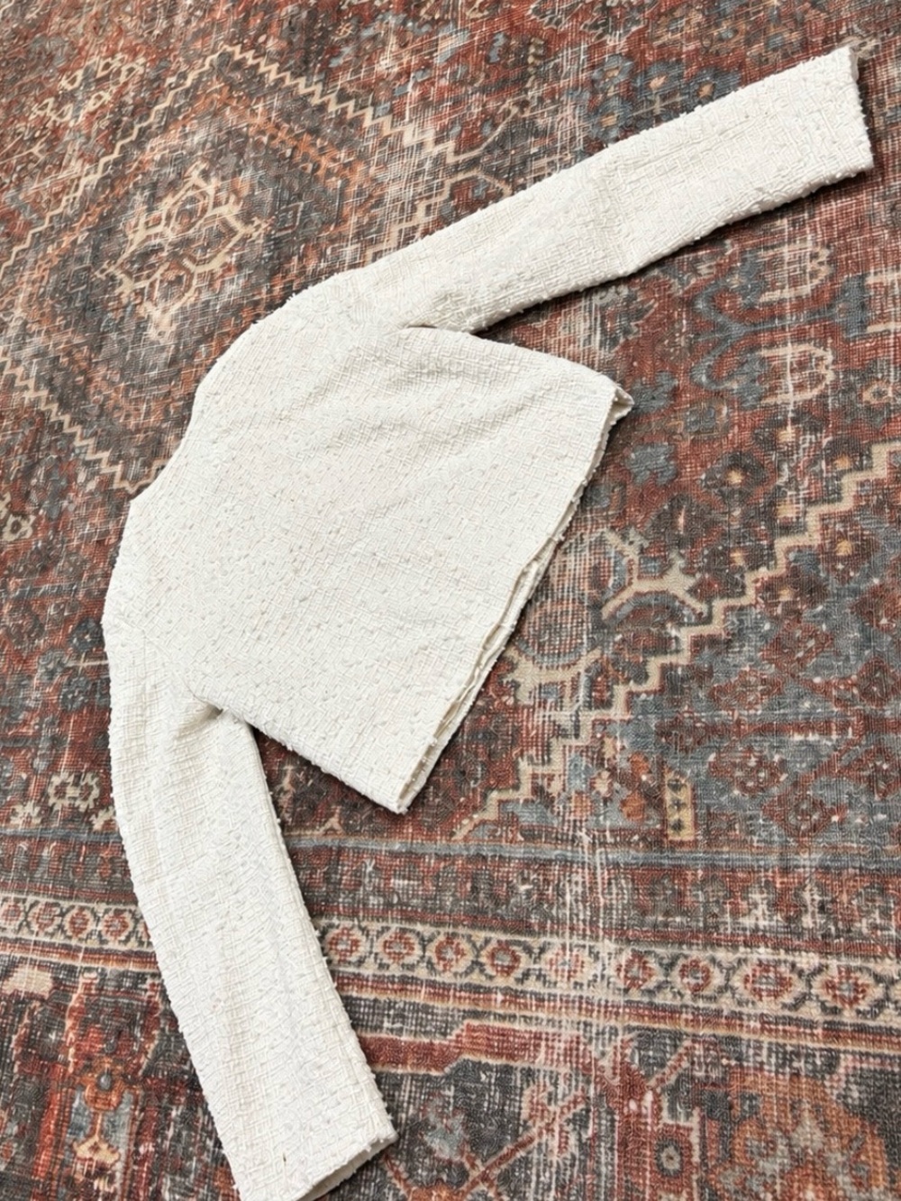 H&M Cream Tweed Button-Front Cardigan - Picture 2 of 4